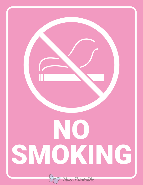 Pink No Smoking Sign