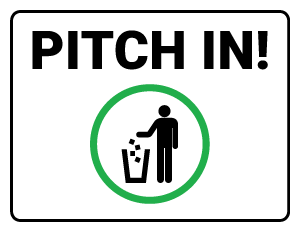 Pitch In Trash Sign