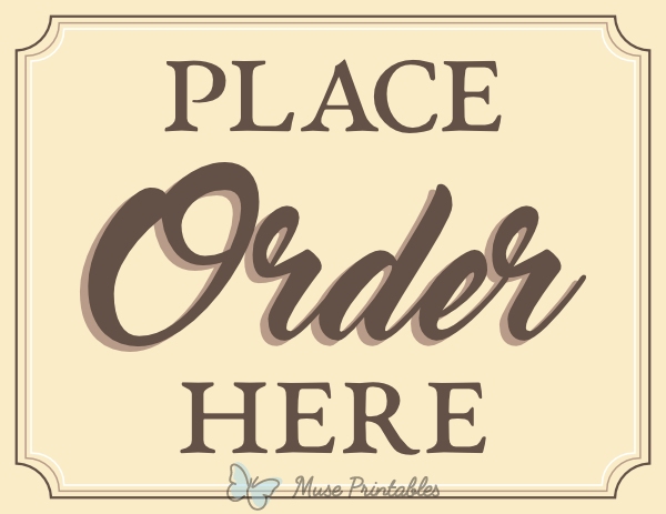 Place Order Here Sign