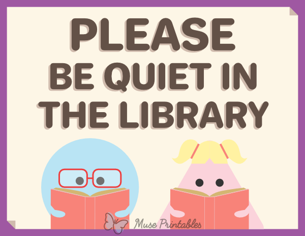 Printable Please Be Quiet In The Library Sign 45 OFF