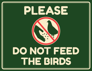 Please Do Not Feed the Birds Sign