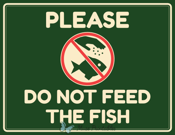 Please Do Not Feed the Fish Sign