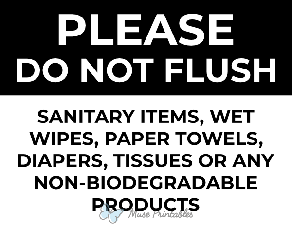 Printable Please Do Not Flush Sign