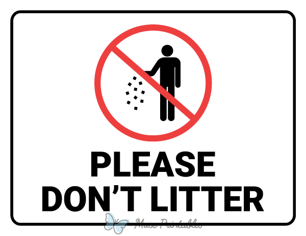 Printable Please Dont Litter Sign