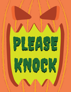Please Knock Halloween Sign