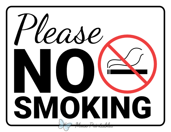 Printable Please No Smoking Sign