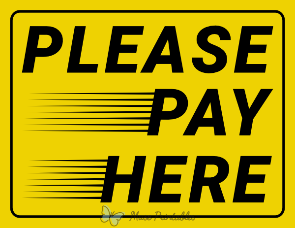Please Pay Here Sign