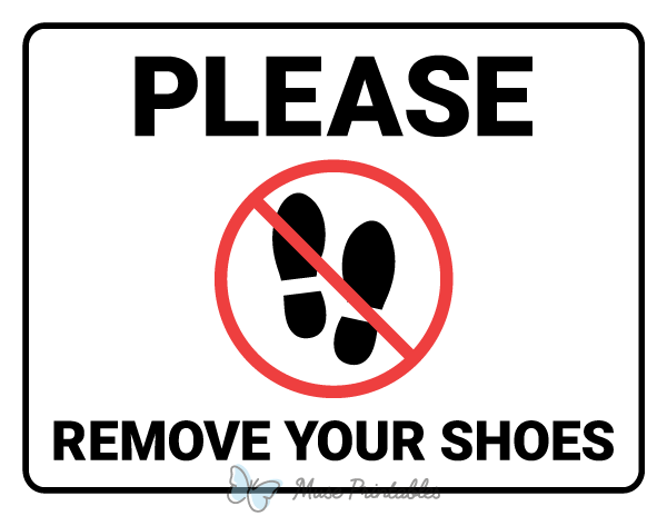 Rectangular 151109 Remove Shoes Sign Name Plate & Signs, Packaging Type:  Packet