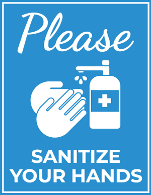 Please Sanitize Your Hands Sign