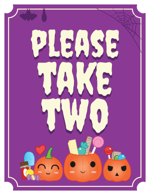 Please Take Two Halloween Sign