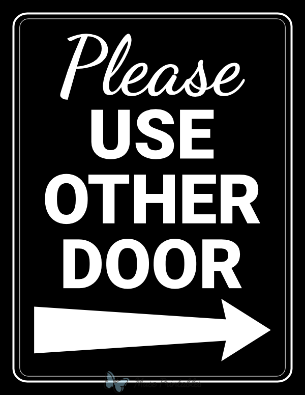 Next Door Please Use Sign Printable