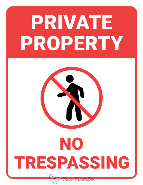 Printable Private Property No Trespassing Sign