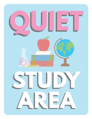 Quiet Study Area Sign