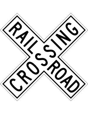 Railroad Crossing Crossbuck Sign