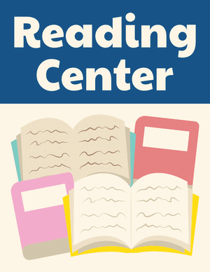 Reading Classroom Center Sign