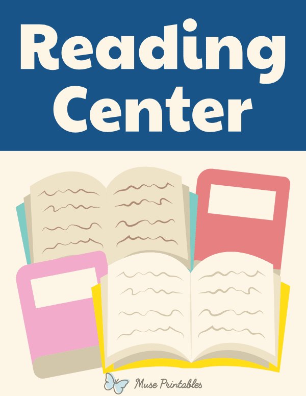Reading Classroom Center Sign