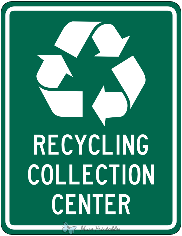 Recycling Collection Center Sign