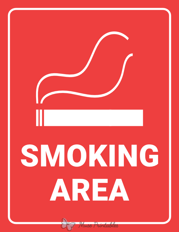Red Smoking Area Sign