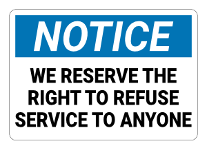 Refuse Service Notice Sign
