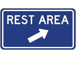 Rest Area Arrow Sign