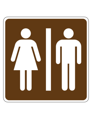 Restrooms Campground Sign