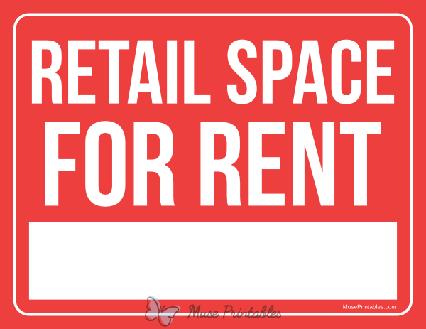 Retail Space For Rent Sign