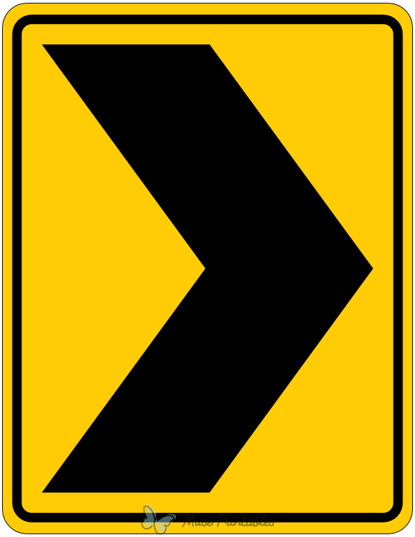 Right Chevron Road Sign