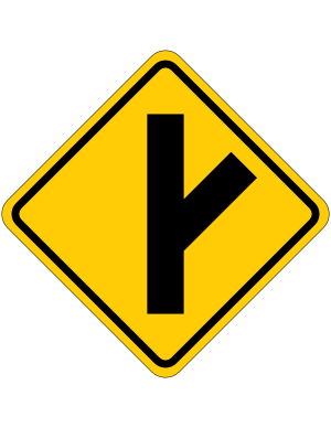 Right Diagonal Side Road Sign