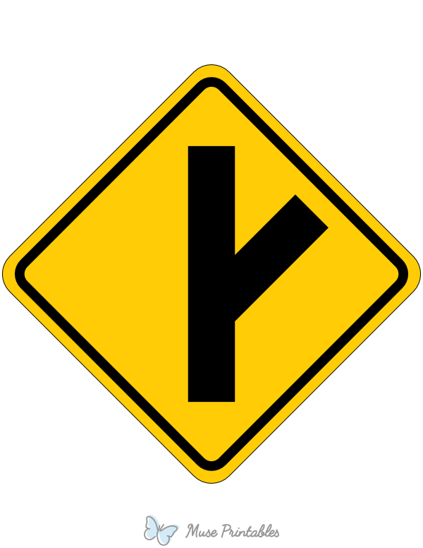 Right Diagonal Side Road Sign