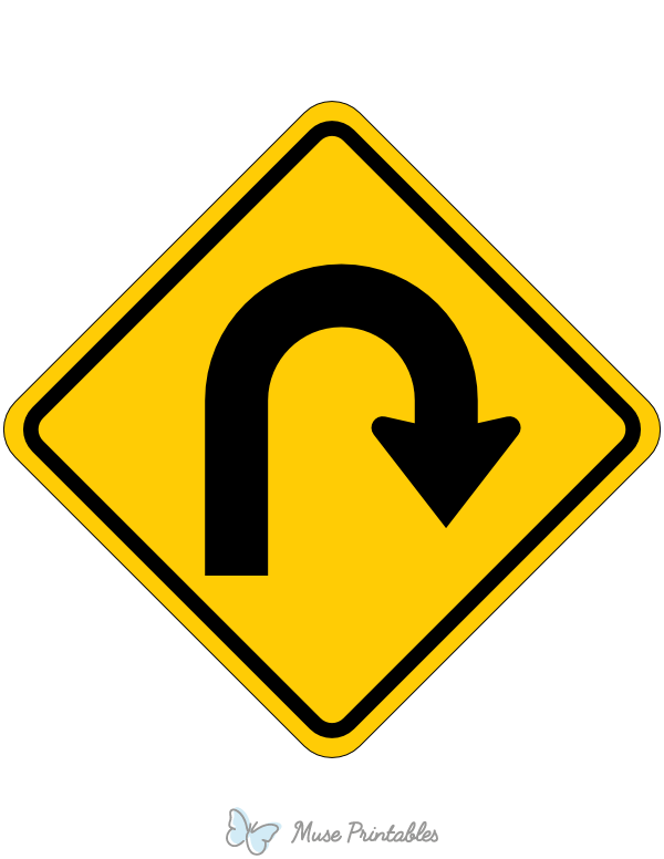 Right U Turn Sign