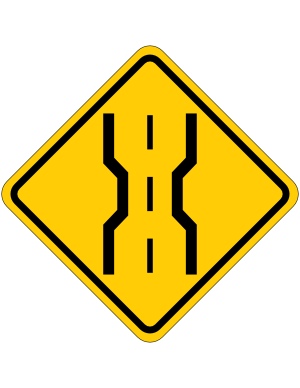 Road Narrows Sign