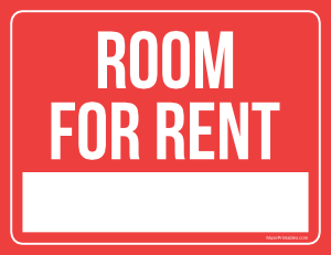 Room For Rent Sign