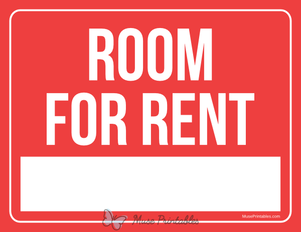 Printable Room For Rent Sign