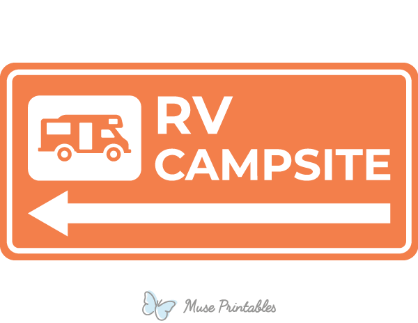 Rv Campsite Left Arrow Sign
