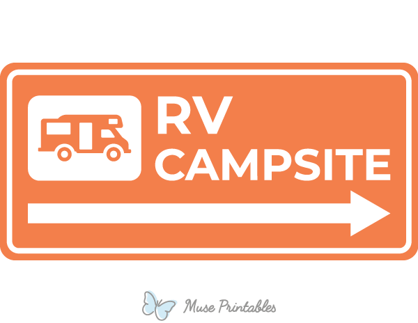 Rv Campsite Right Arrow Sign