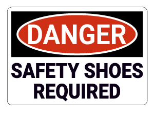 Safety Shoes Required Danger Sign