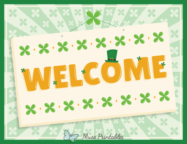 Saint Patrick's Day Welcome Sign