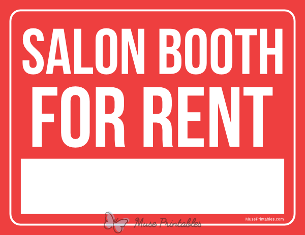 Salon Booth For Rent Sign