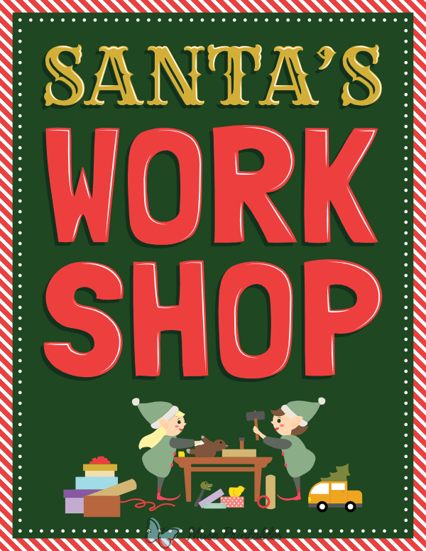 Printable Santa's Workshop Sign