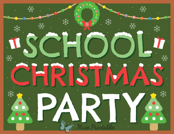 School Christmas Party Sign