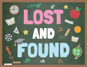 School Lost and Found Sign