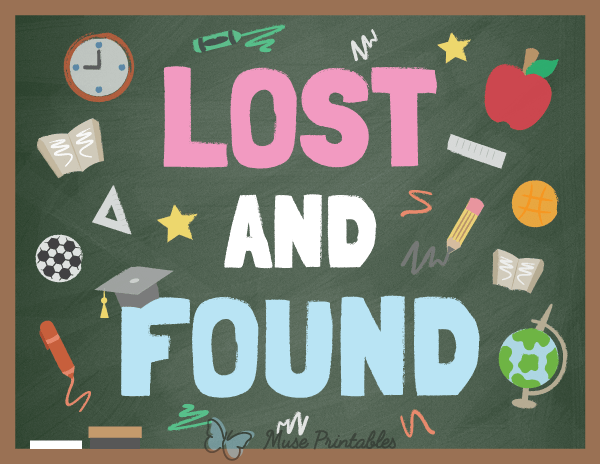 Printable School Lost and Found Sign