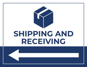 Shipping and Receiving Left Arrow Sign