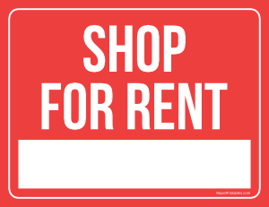 Shop For Rent Sign