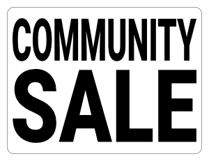 Simple Black and White Community Sale Sign