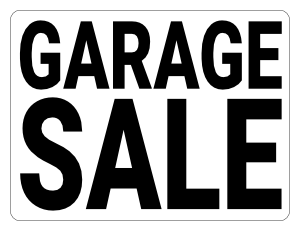 Simple Black and White Garage Sale Sign