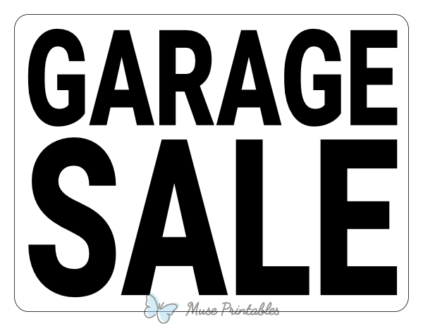Simple Black and White Garage Sale Sign