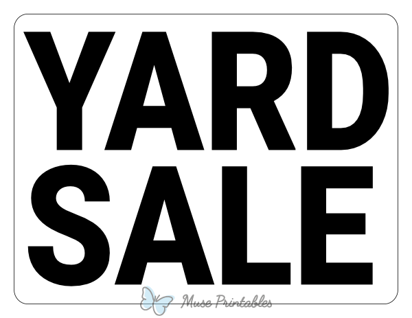 Simple Black and White Yard Sale Sign