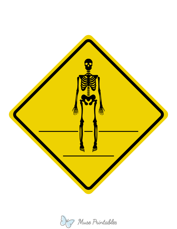 Skeleton Crossing Sign