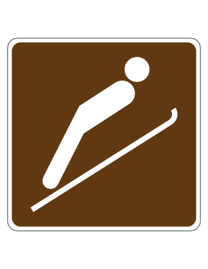 Ski Jumping Campground Sign